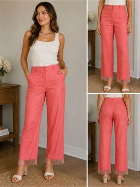 NWT Vintage Y2K Womens 6 Nicole Miller Millennium Collection Silk Fringe Pants